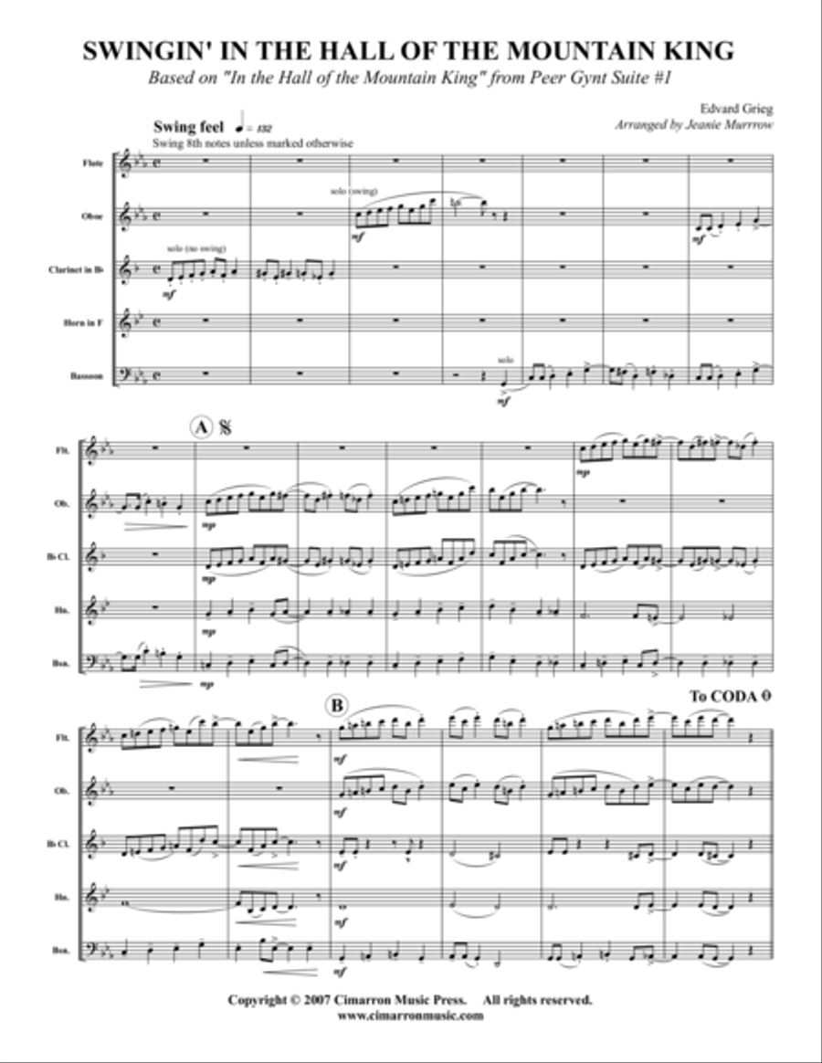 In the Swing of the Mountain King Woodwind Quintet scores gallery preview page 1