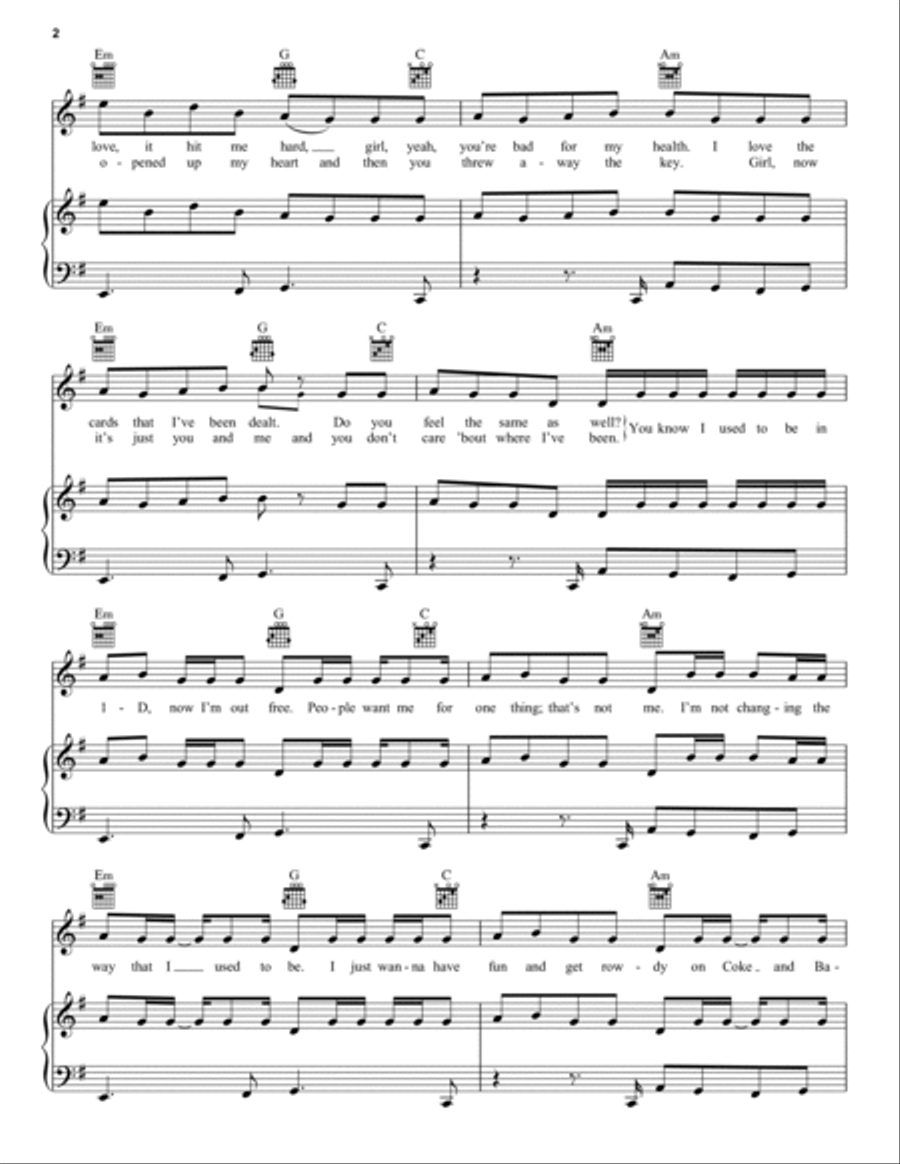 Strip That Down (feat. Quavo) Piano, Vocal, Guitar scores gallery preview page 2