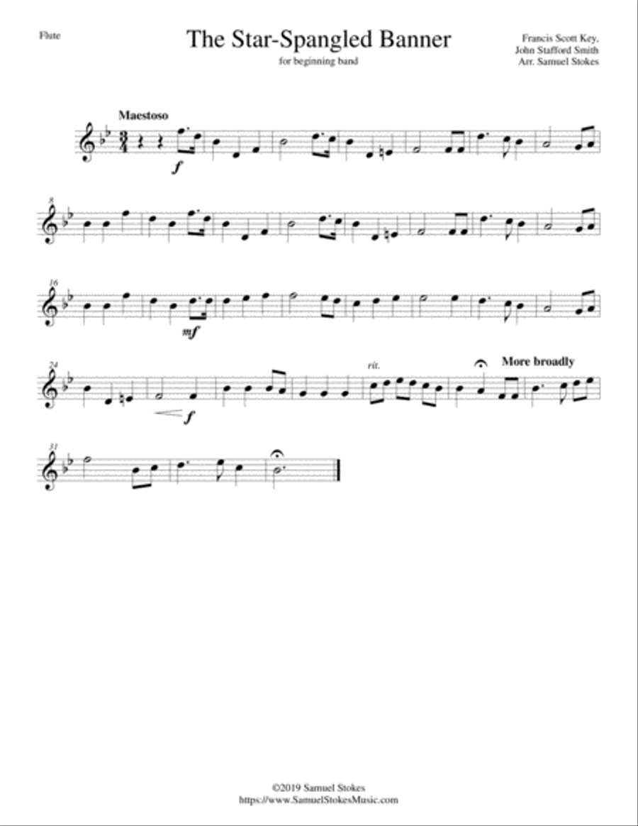The Star-Spangled Banner - for beginning band Concert Band scores gallery preview page 5