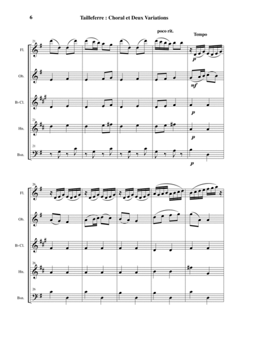 Germaine Tailleferre: Choral et Deux Variations for wind quintet