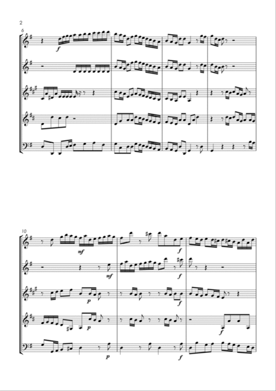 6 Baroque Classics - wind quintet bundle / book / pack Woodwind Quintet scores gallery preview page 5