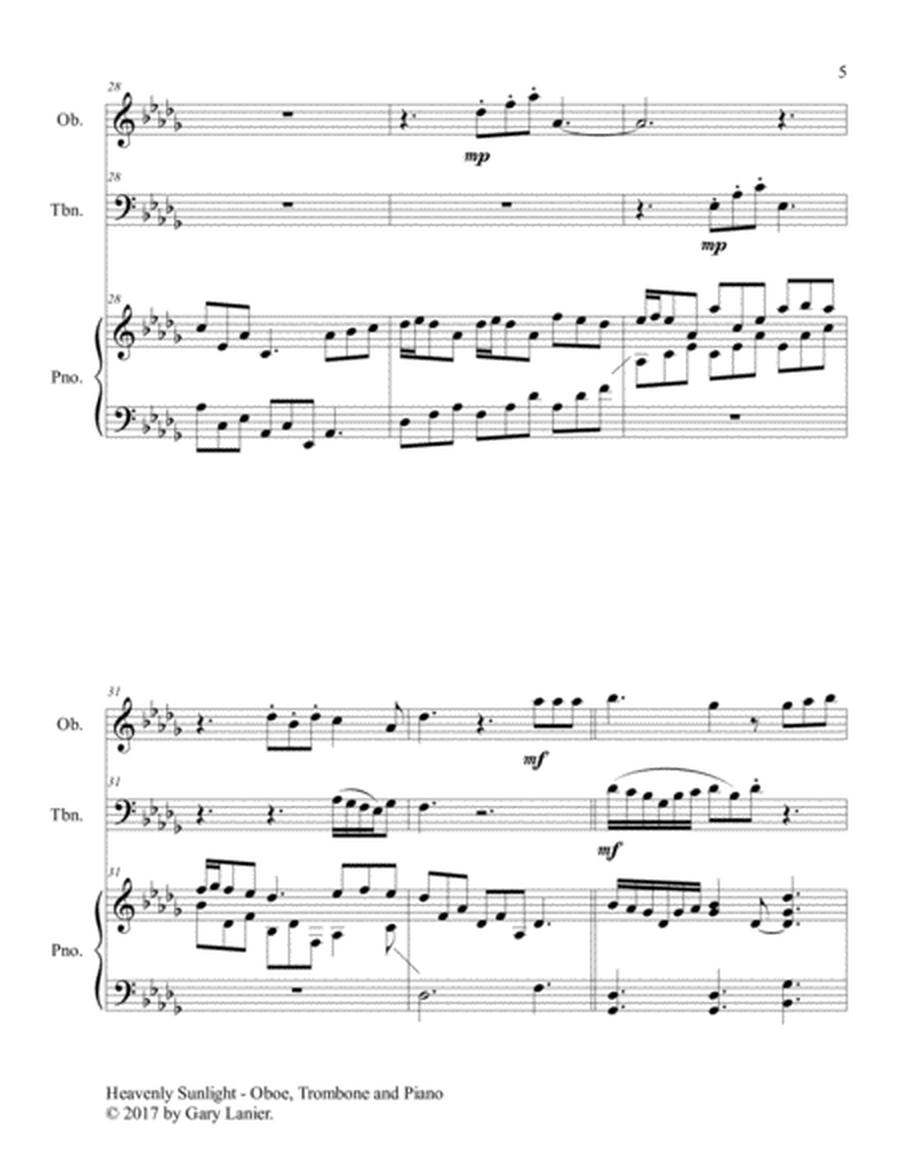 HEAVENLY SUNLIGHT (Trio - Oboe, Trombone & Piano with Score/Parts) image number null