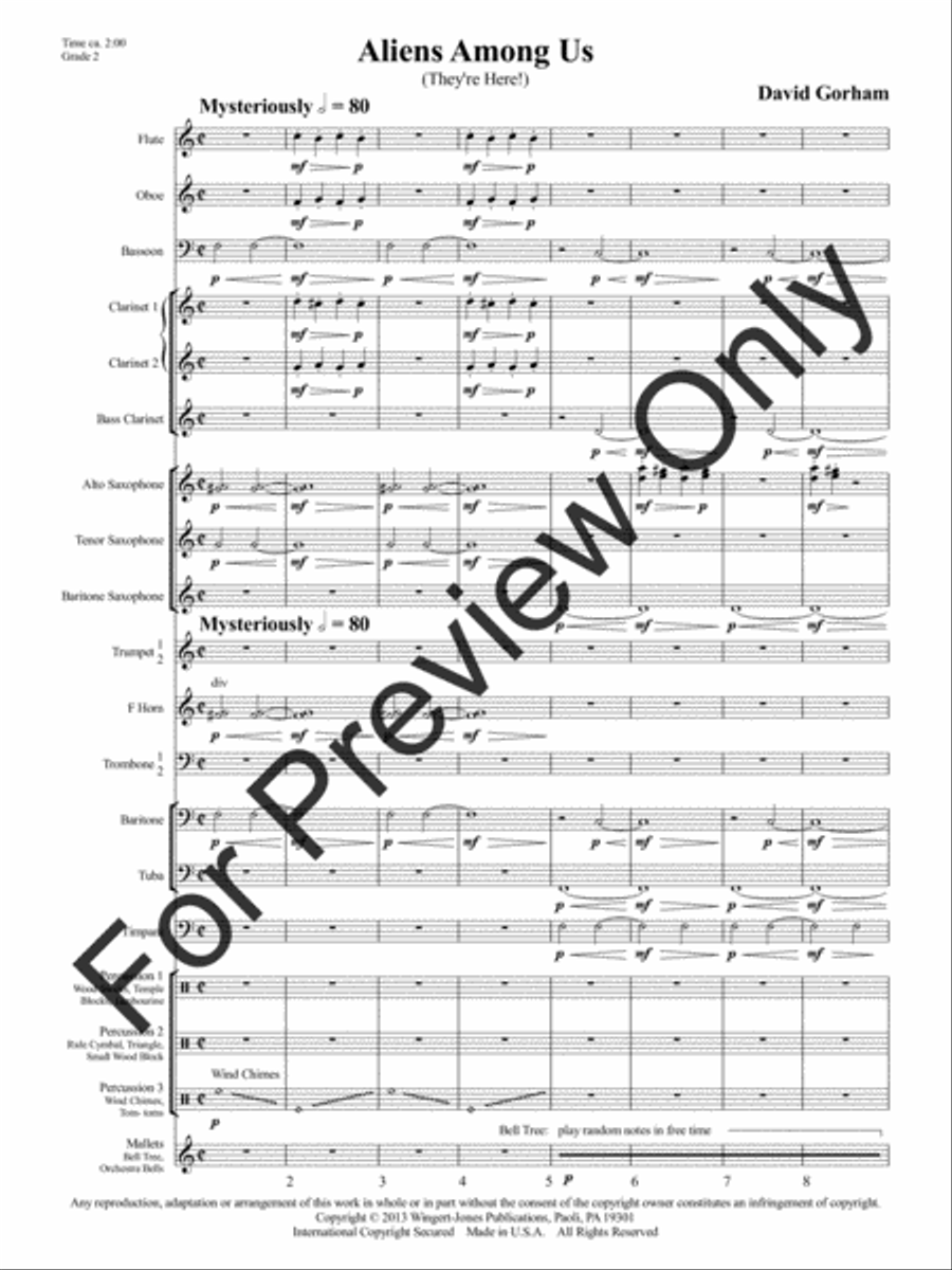 Aliens Among Us Concert Band scores gallery preview page 5