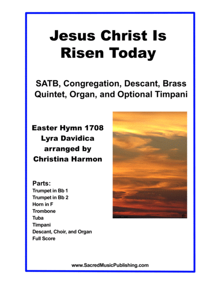 Jesus Christ Is Risen Today - Brass Quintet, Congregation, and Organ image number null