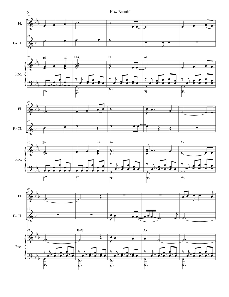 How Beautiful Woodwind Duet scores gallery preview page 6