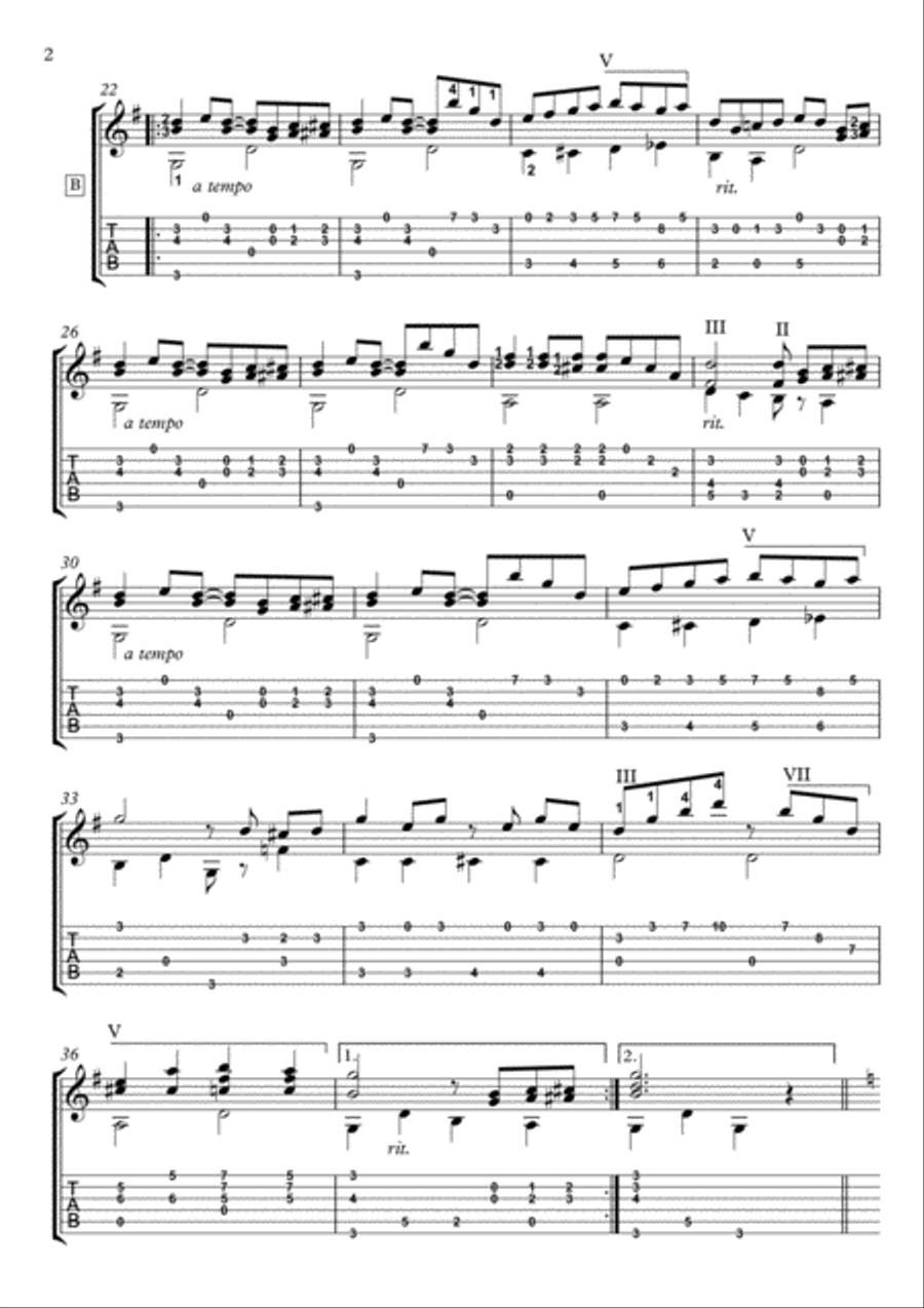 Ragtime fingerstyle Guitar by Scott Joplin Fingerpicking Guitar scores gallery preview page 2