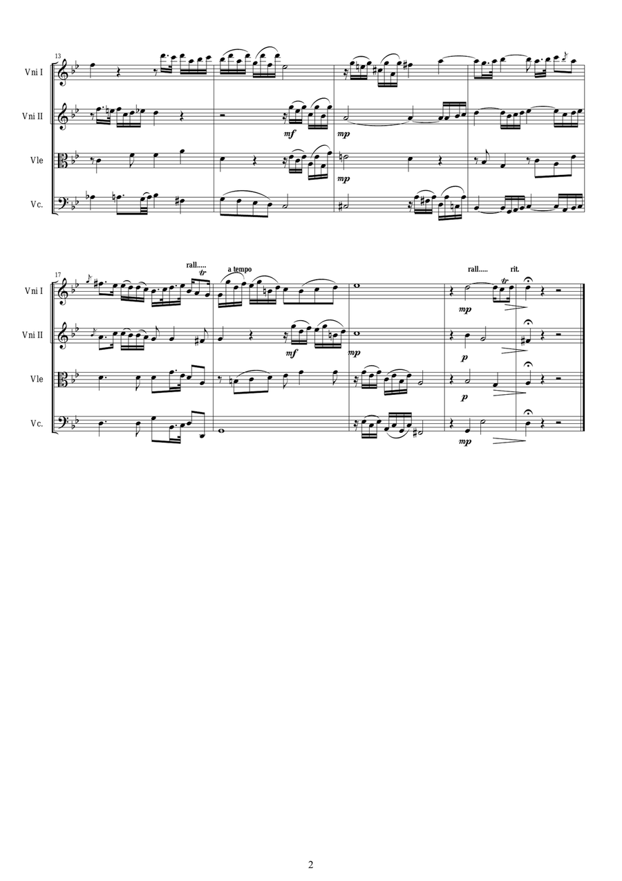 Galuppi - Concerto No.1 to 4 in G minor for Strings String Quartet scores gallery preview page 2