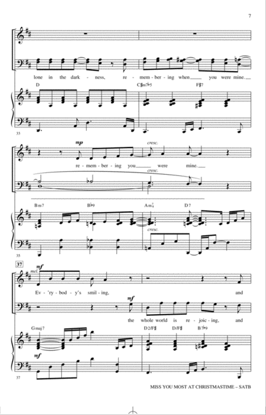 Miss You Most At Christmas Time 4-Part scores gallery preview page 6