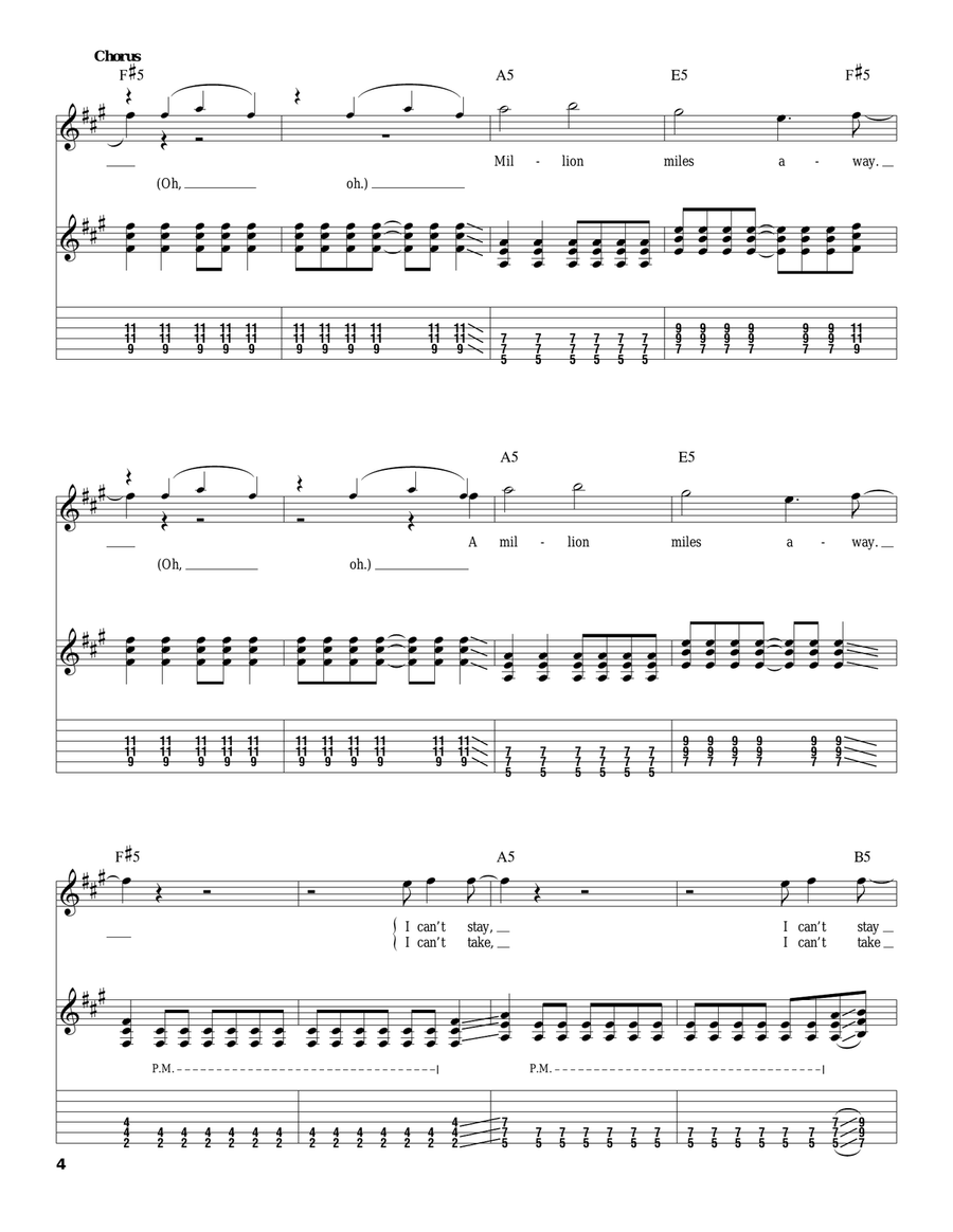 Million Miles Away Million Miles Away Acoustic Guitar scores gallery preview page 4