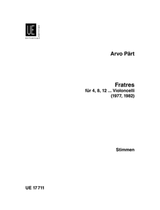 Book cover for Fratres for 4, 8, or 12 Celli