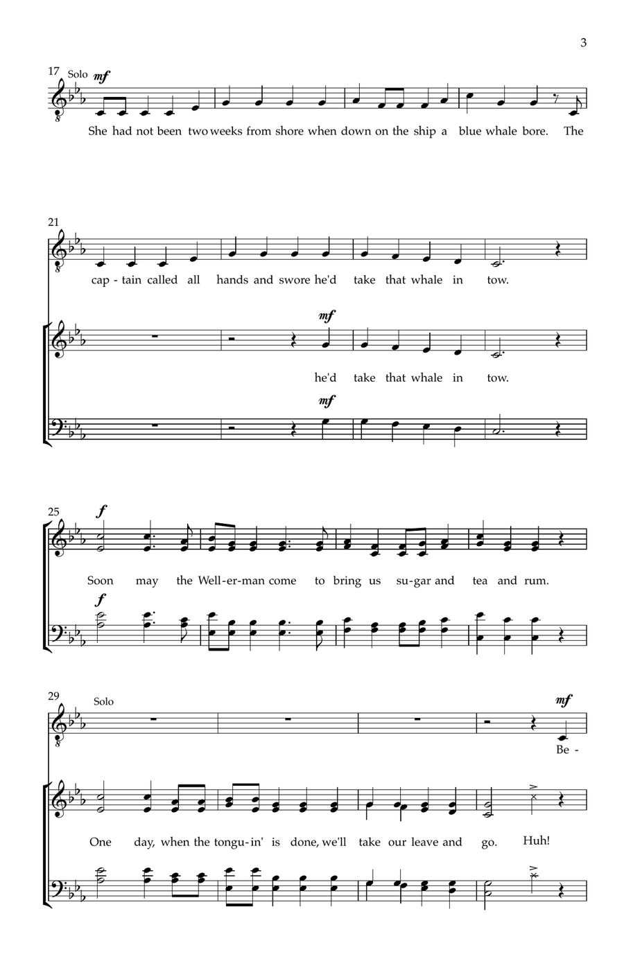 The Wellerman (SATB) 4-Part scores gallery preview page 3