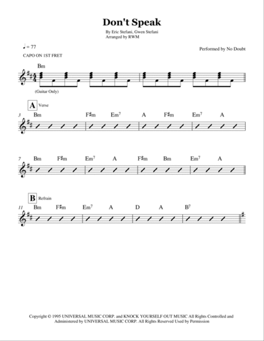 Don't Speak Piano scores gallery preview page 2