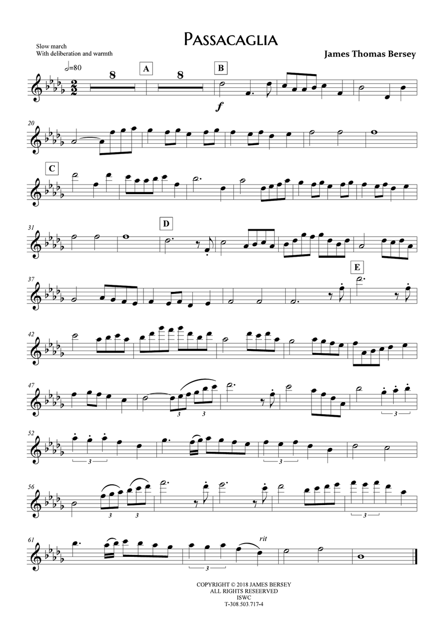 Passacaglia (for strings - score & parts) String Orchestra scores gallery preview page 4