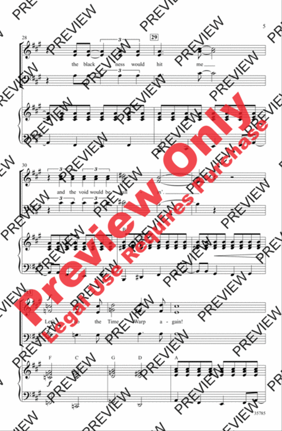 The Time Warp (from The Rocky Horror Picture Show) 3-Part scores gallery preview page 5