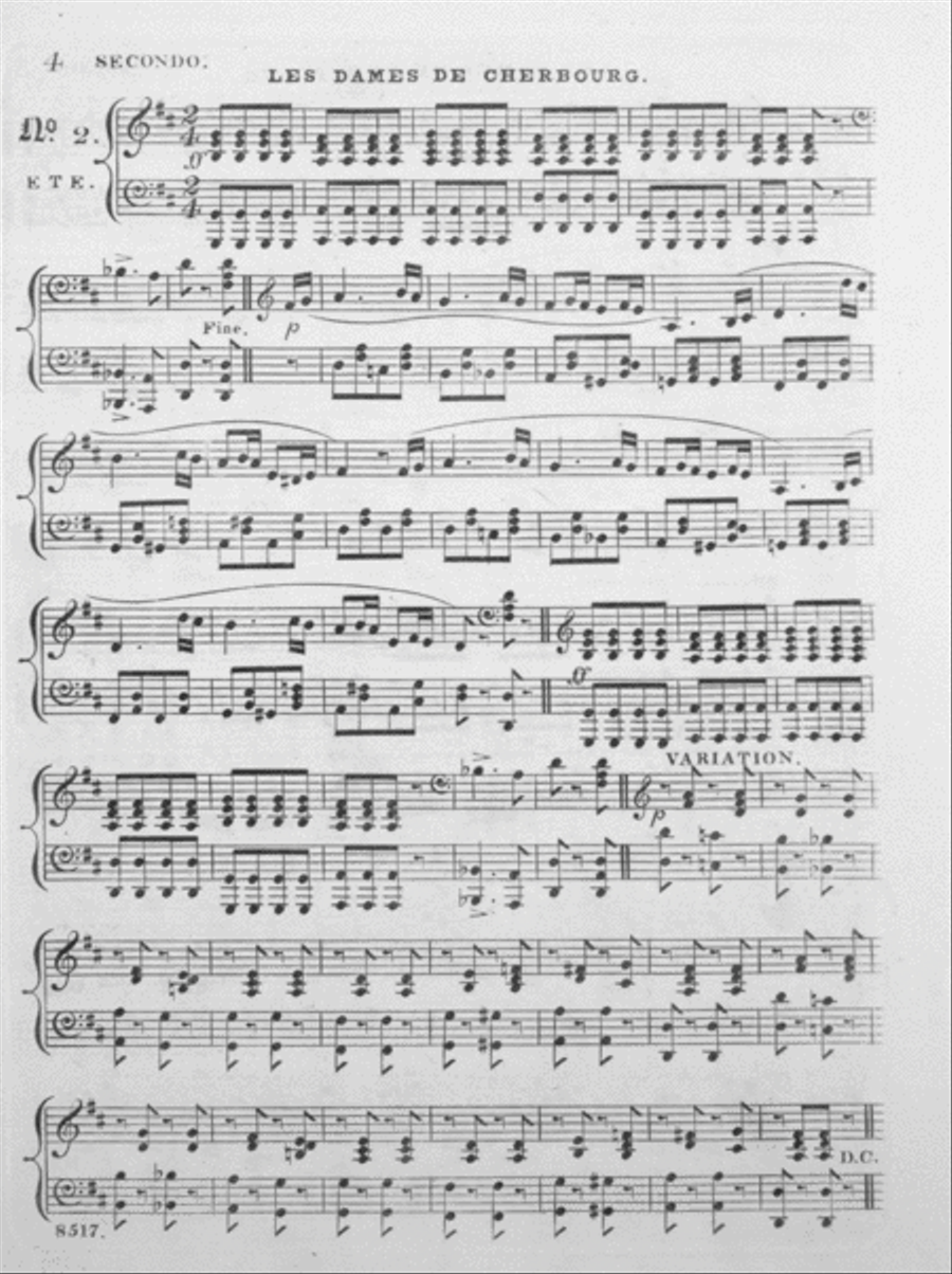 Cherbourg Quadrille Piano Duet scores gallery preview page 4