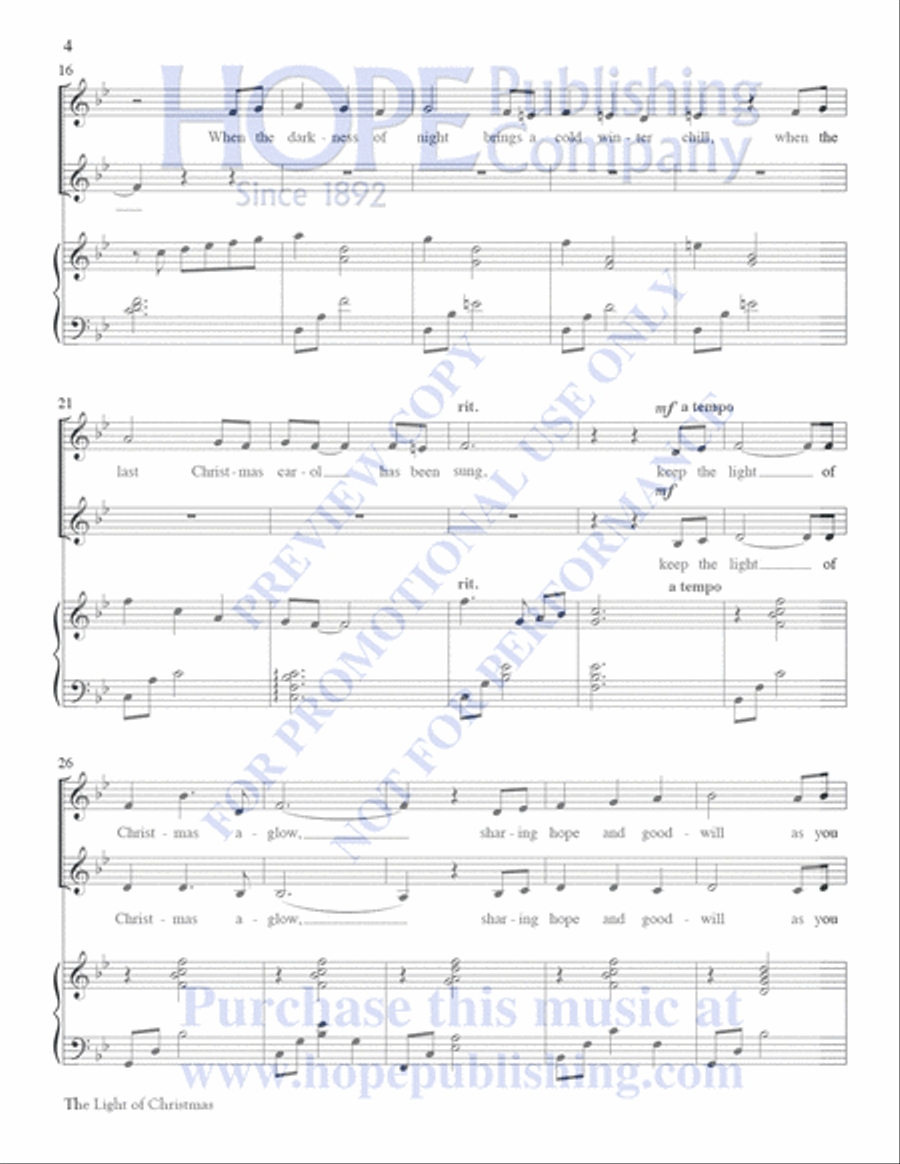 The Light of Christmas Handbell Choir scores gallery preview page 4