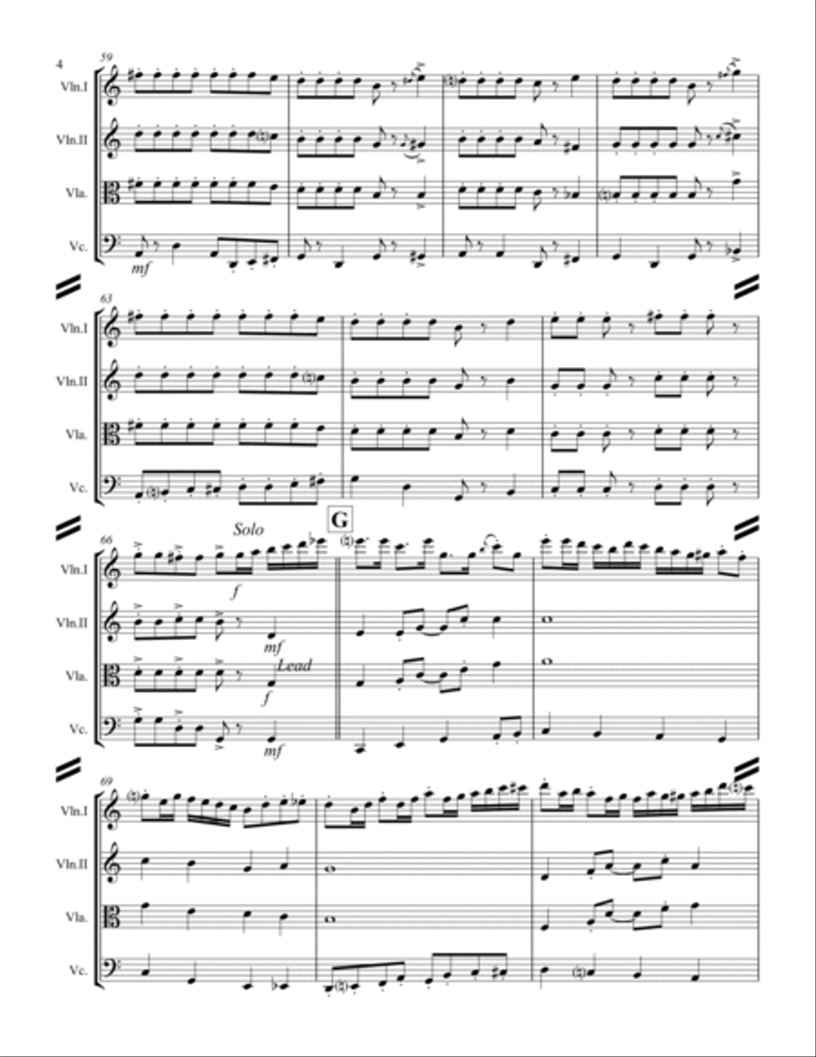 Too Fat Polka (she's Too Fat For Me) String Quartet scores gallery preview page 5