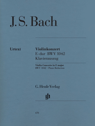 Book cover for Bach - Concerto E Major Bwv 1042 Violin/Piano