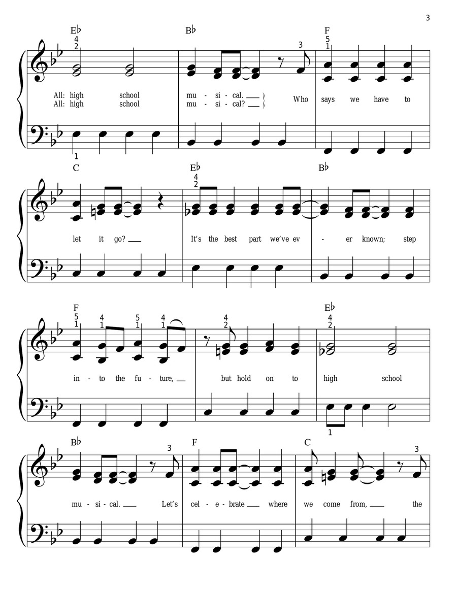 High School Musical High School Musical Easy Piano scores gallery preview page 3