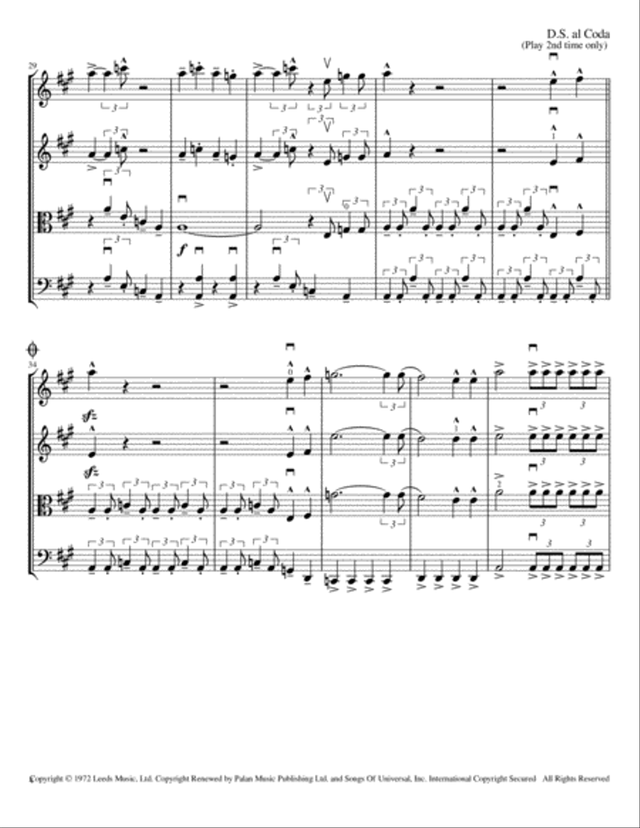 Rock & Roll - Part II (the Hey Song) String Quartet scores gallery preview page 6