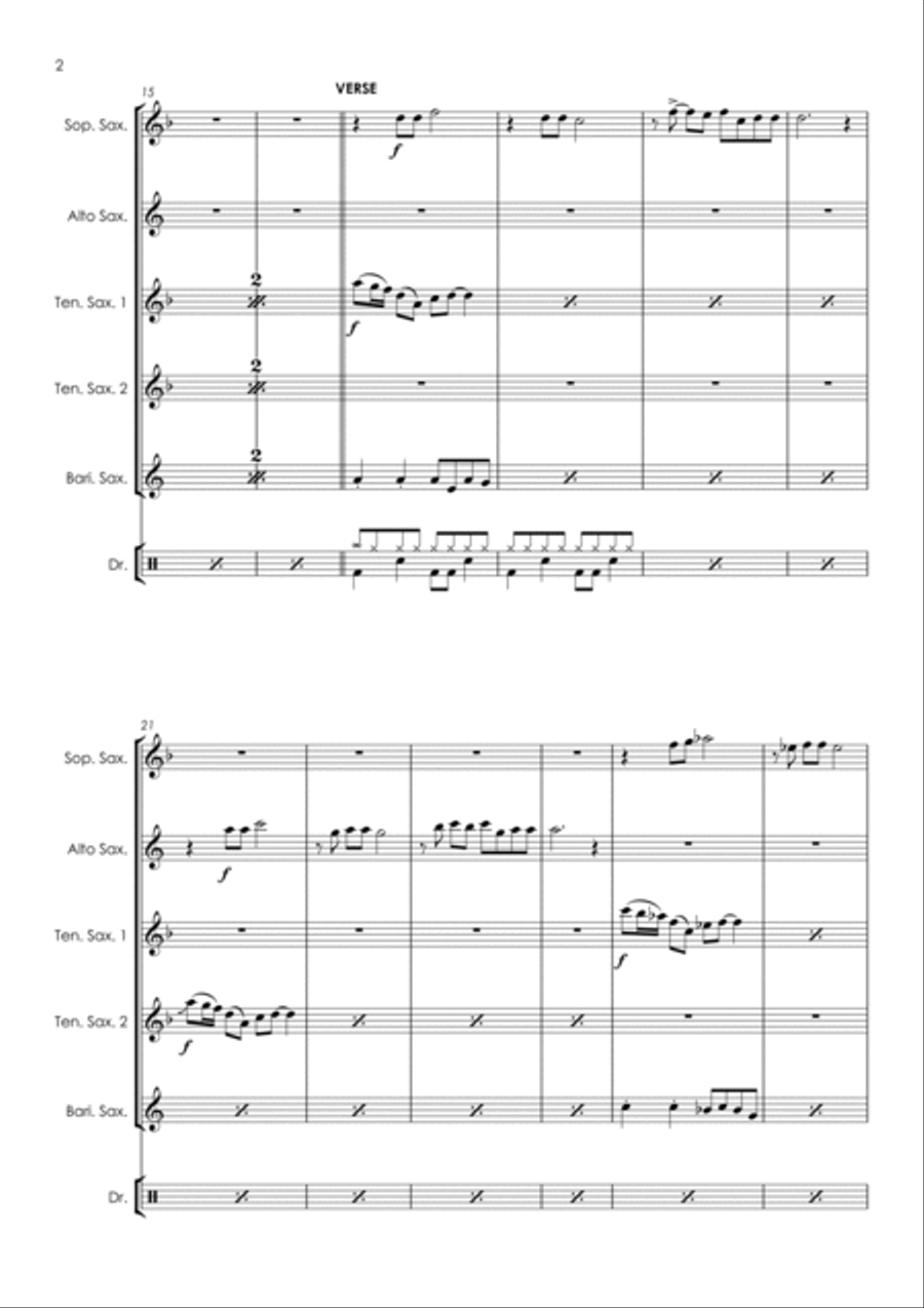 Are You Gonna Go My Way Are You Gonna Go My Way Saxophone Quintet scores gallery preview page 4