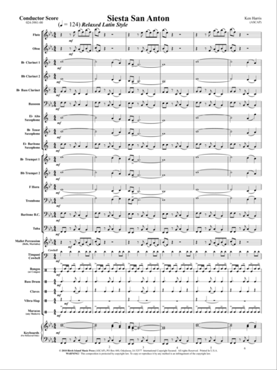 Siesta San Anton Siesta San Anton Concert Band scores gallery preview page 2
