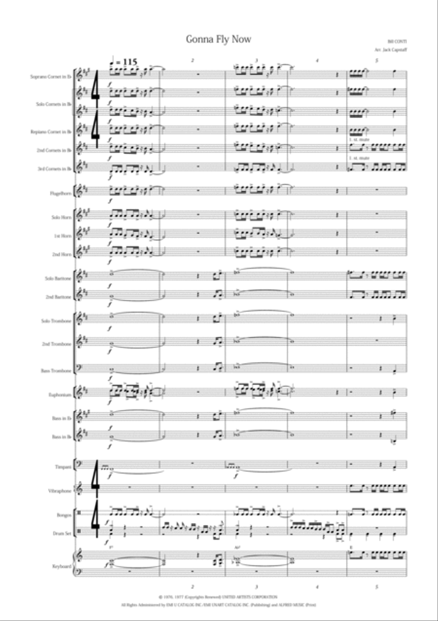 Gonna Fly Now Brass Band scores gallery preview page 5