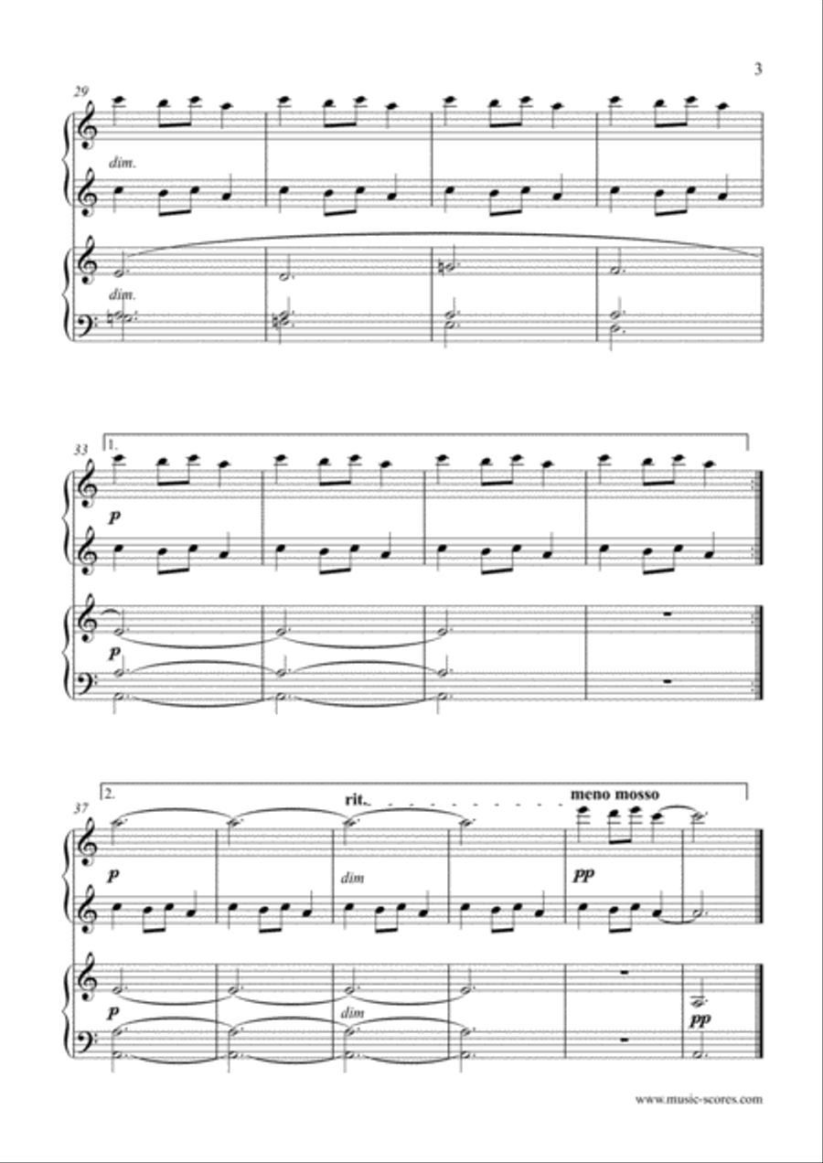 Carol of the Bells - Piano Duet - A Minor Piano Duet scores gallery preview page 4