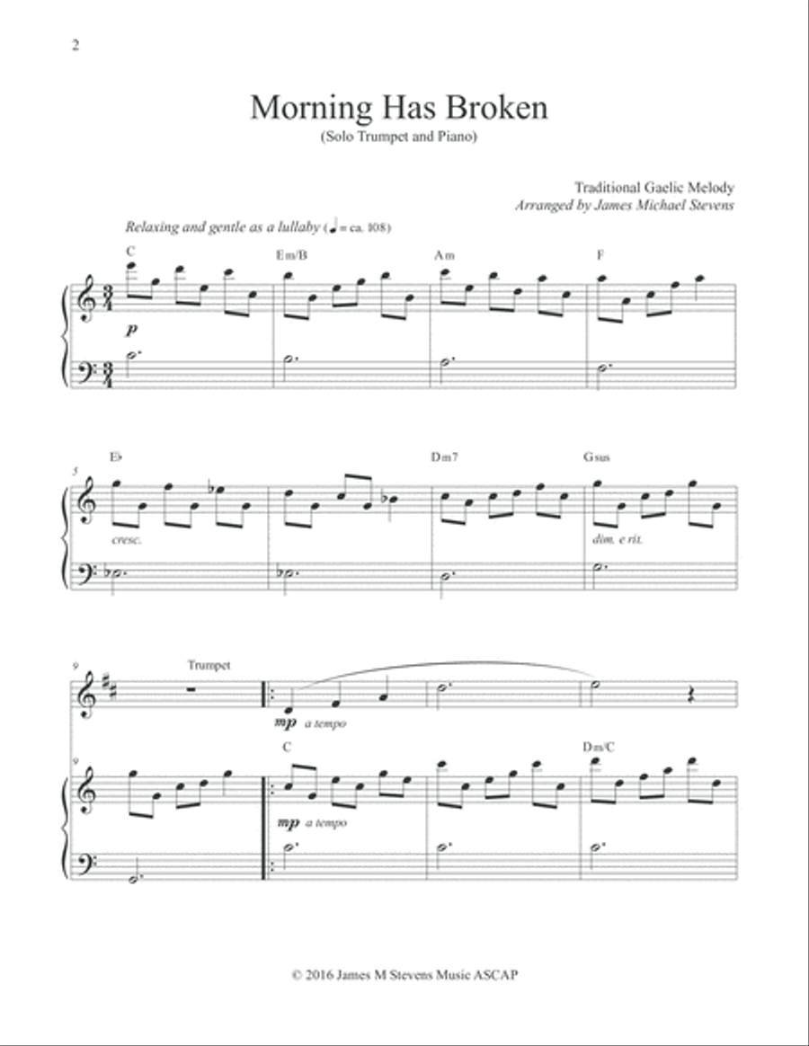 Morning Has Broken - Solo Trumpet Morning Has Broken - Solo Trumpet Trumpet Solo scores gallery preview page 2
