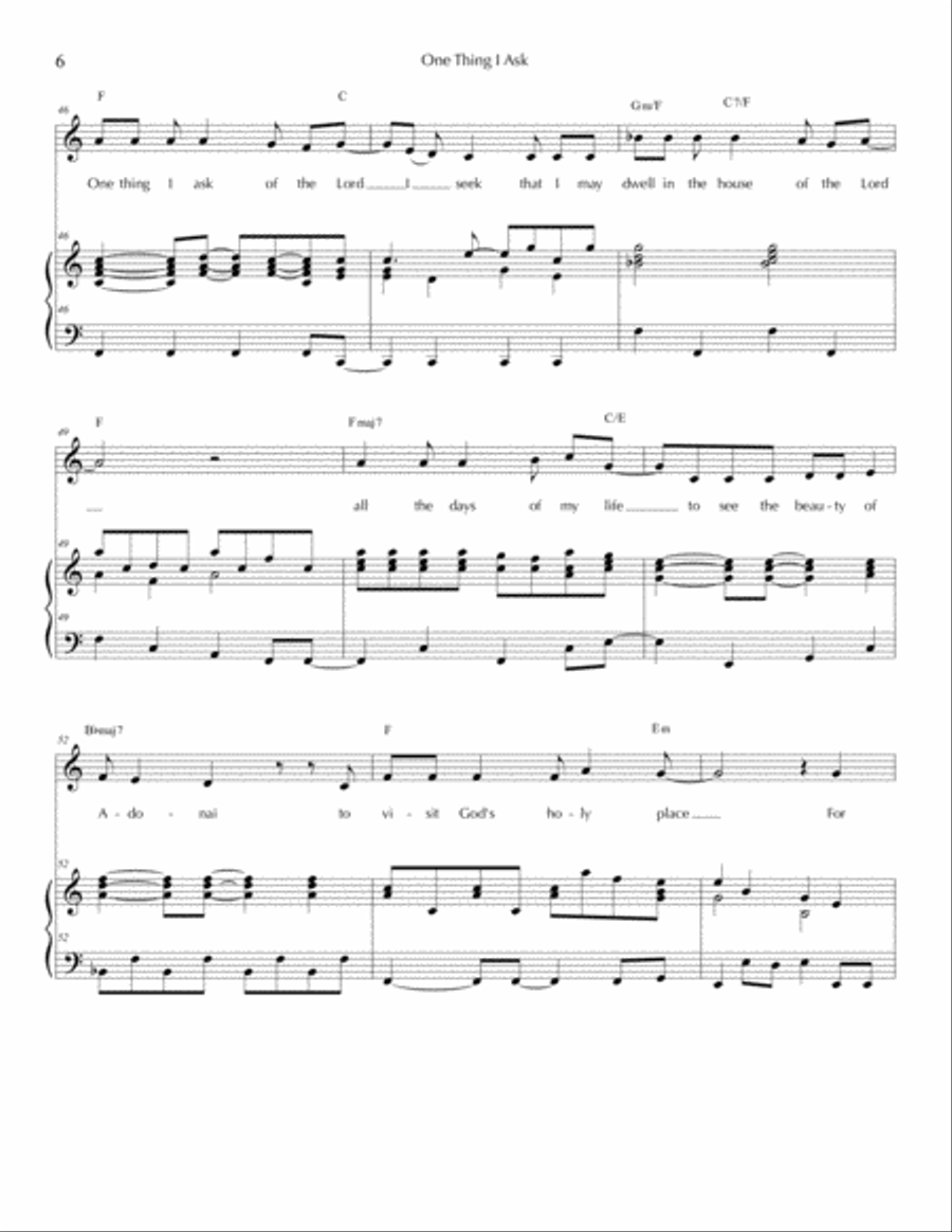 One Thing I Ask - Psalm 27 Piano, Vocal, Guitar scores gallery preview page 6