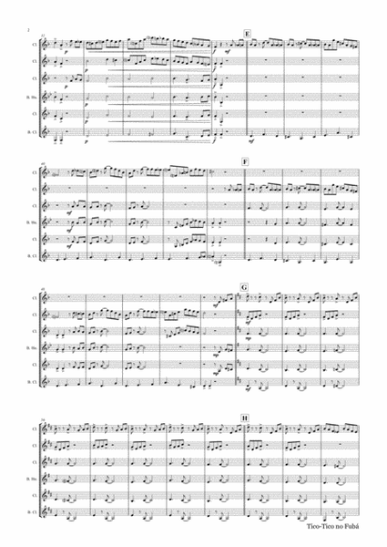 Tico-Tico no Fubá - Choro - Clarinet Quintet image number null