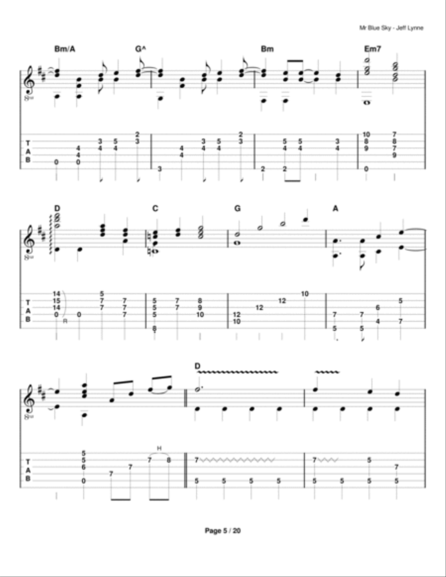 Mr. Blue Sky Electric Guitar scores gallery preview page 5