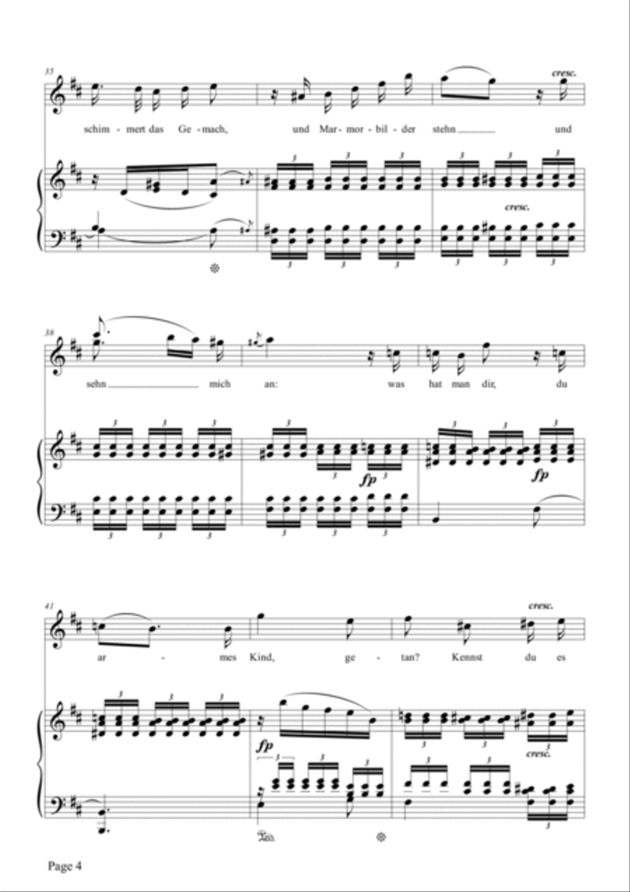 Schumann-Mignon(Kennst du das Land),Op.98a No.1 in b minor Voice scores gallery preview page 5