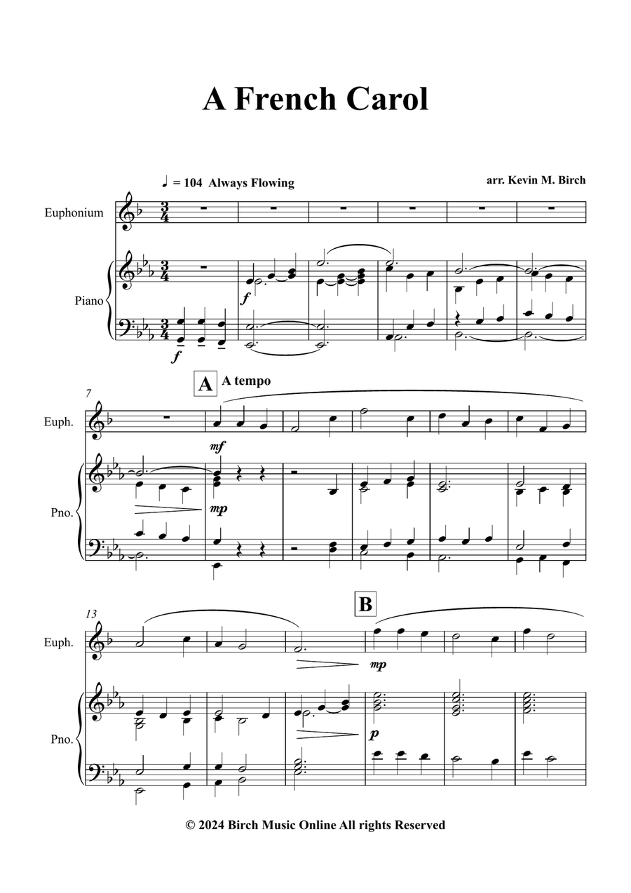A French Carol A French Carol Euphonium scores gallery preview page 1