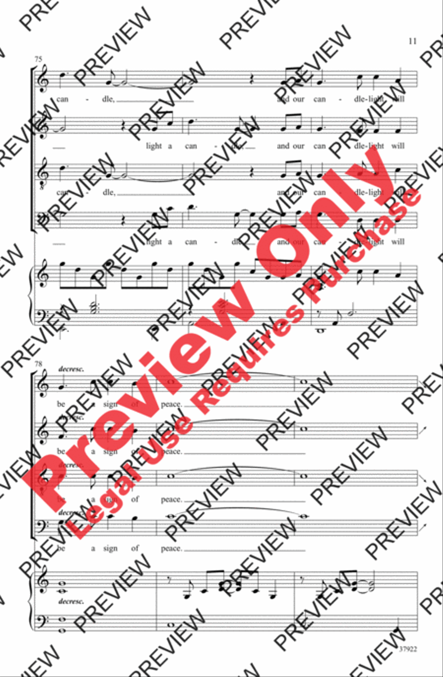 Light a Candle 4-Part scores gallery preview page 11