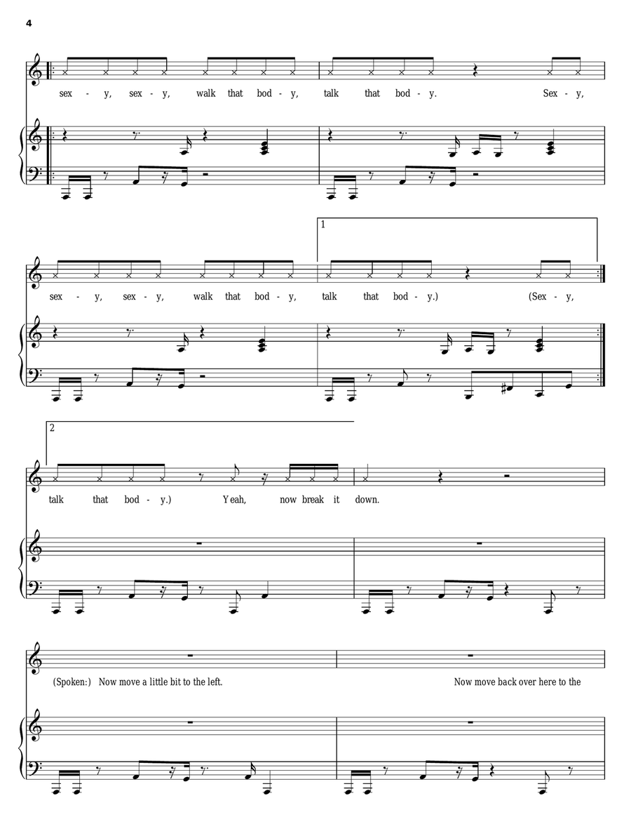 Sexy Ladies (Let Me Talk To You Prelude) Piano, Vocal, Guitar scores gallery preview page 4