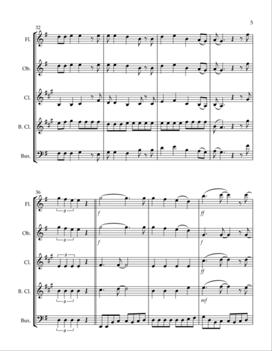 Livin' On A Prayer Livin' On A Prayer Woodwind Quintet scores gallery preview page 5