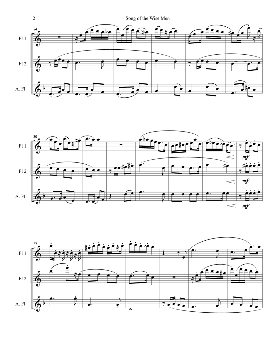 Song of the Wise Men - flute trio Flute Trio scores gallery preview page 3