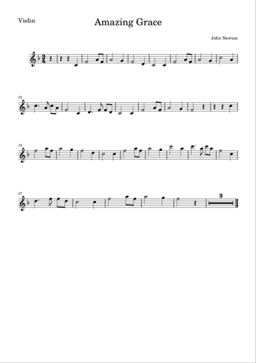Amazing Grace Amazing Grace Violin Solo scores gallery preview page 2