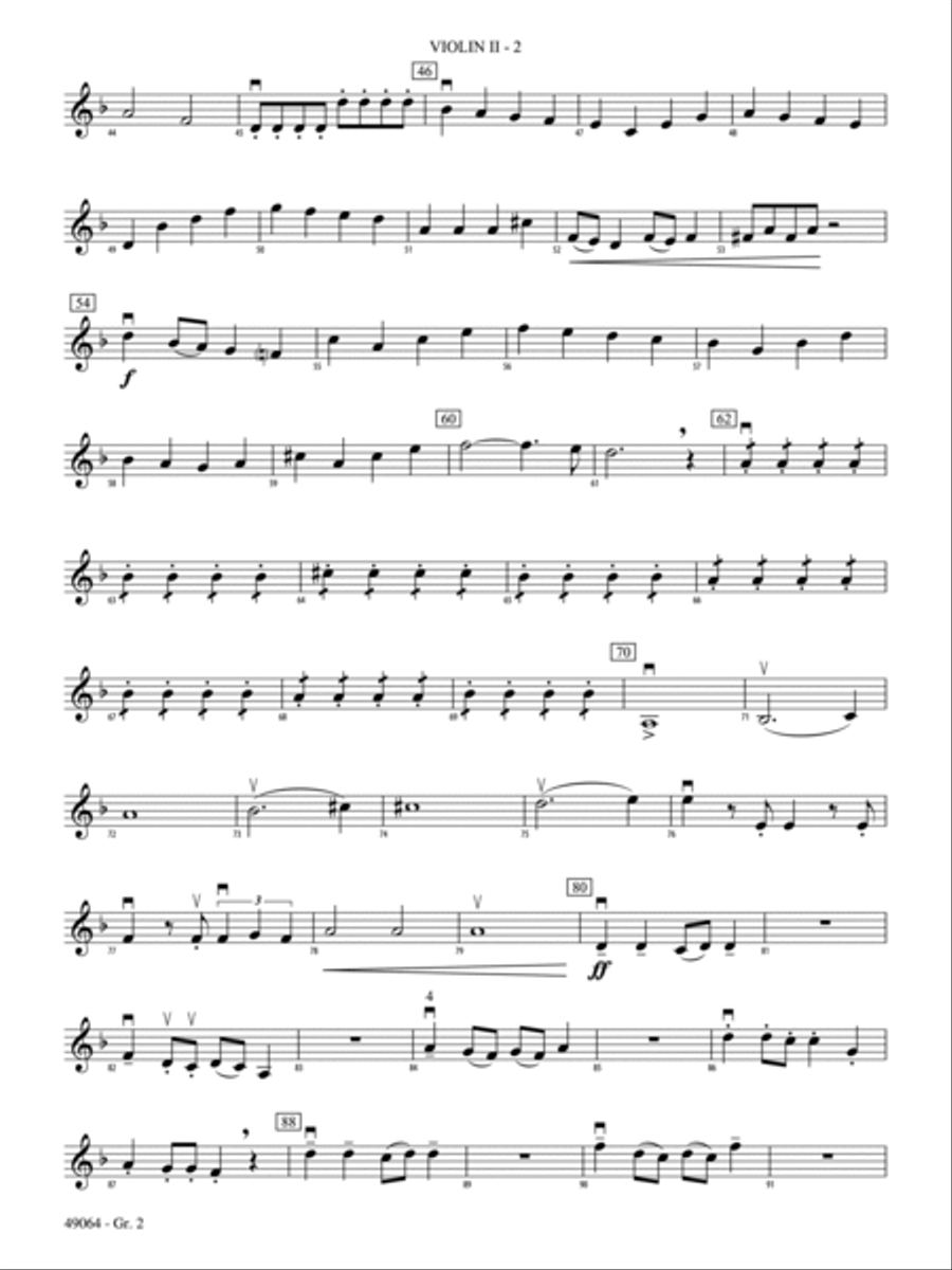 Wood's Bolero: Violin 2 - Grade 2 String Orchestra scores gallery preview page 2