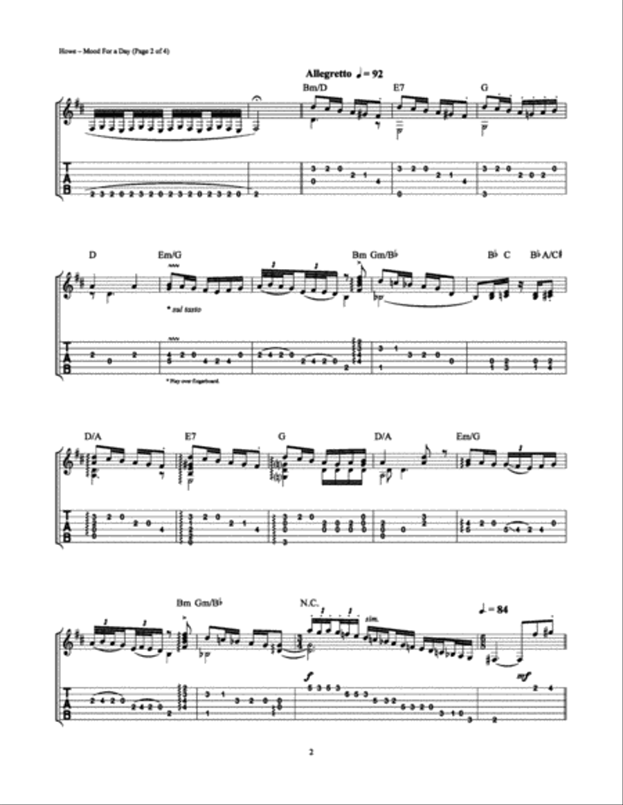 Mood for a Day Electric Guitar scores gallery preview page 2