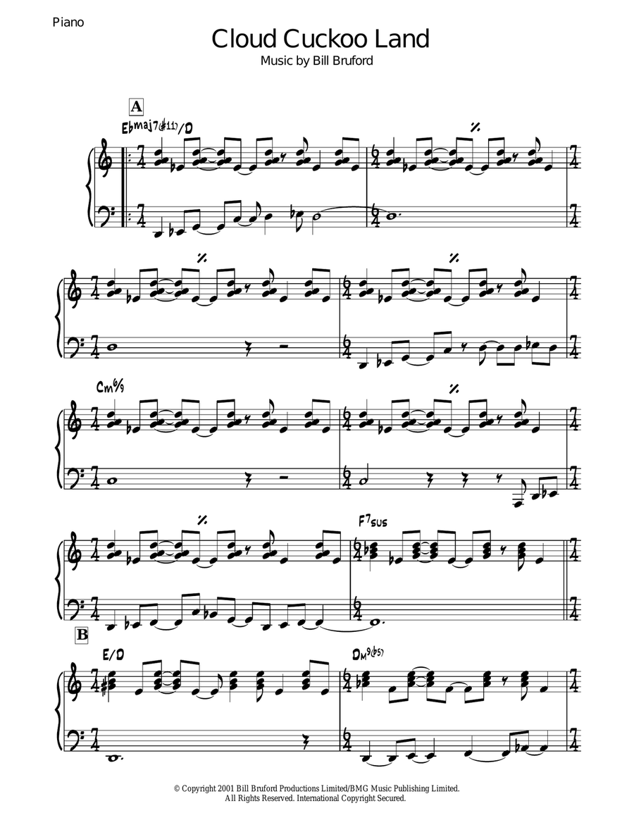 Cloud Cuckoo Land Cloud Cuckoo Land Piano Solo scores gallery preview page 1