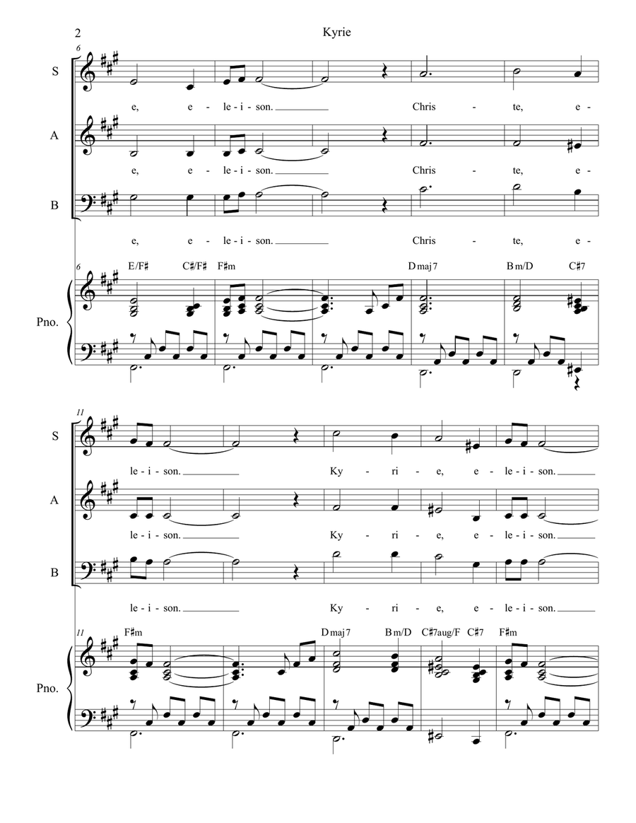 Mass of the Children (Choir/Vocal Score) 3-Part scores gallery preview page 3