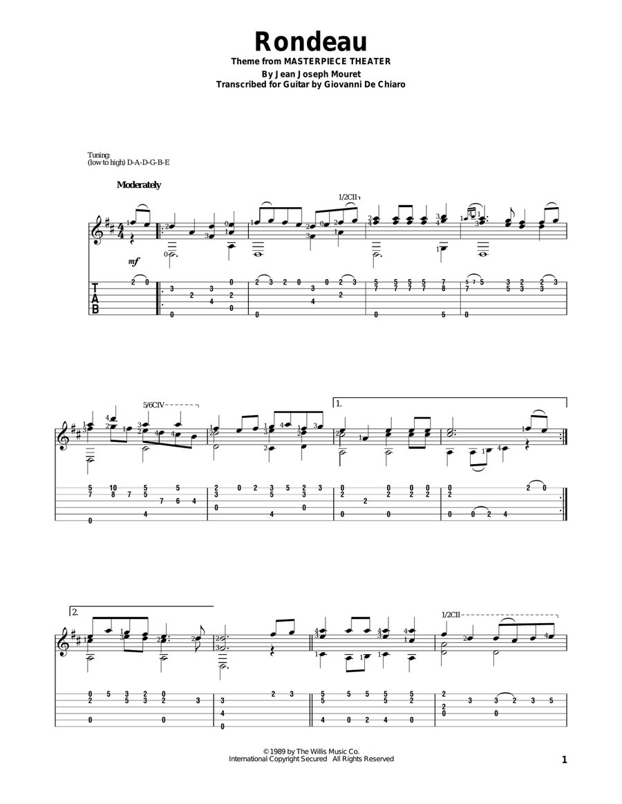 Rondeau Rondeau Acoustic Guitar scores gallery preview page 1