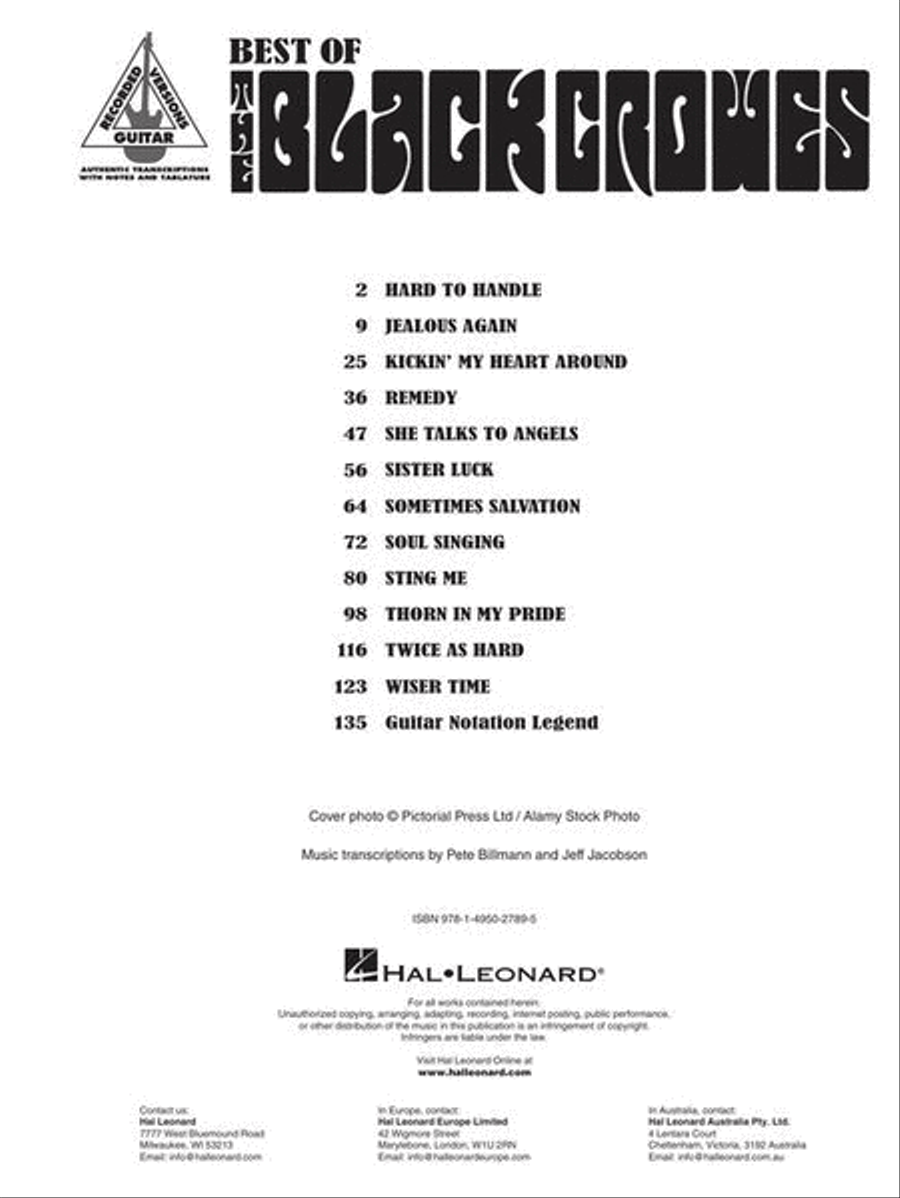 Best of the Black Crowes Electric Guitar scores gallery preview page 3