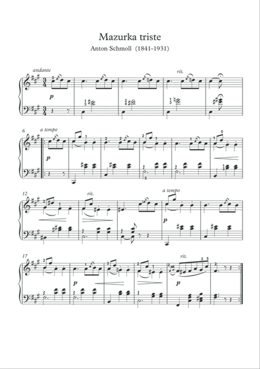 Mazurka Romantic solo piano Piano Solo scores gallery preview page 2