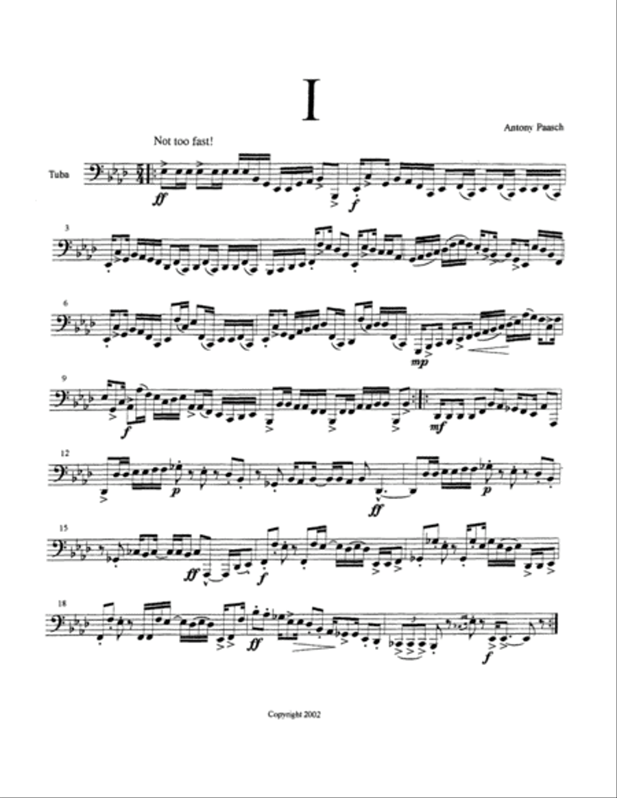 Suite for Solo Tuba Alone by Itself without Accompaniment Tuba scores gallery preview page 3