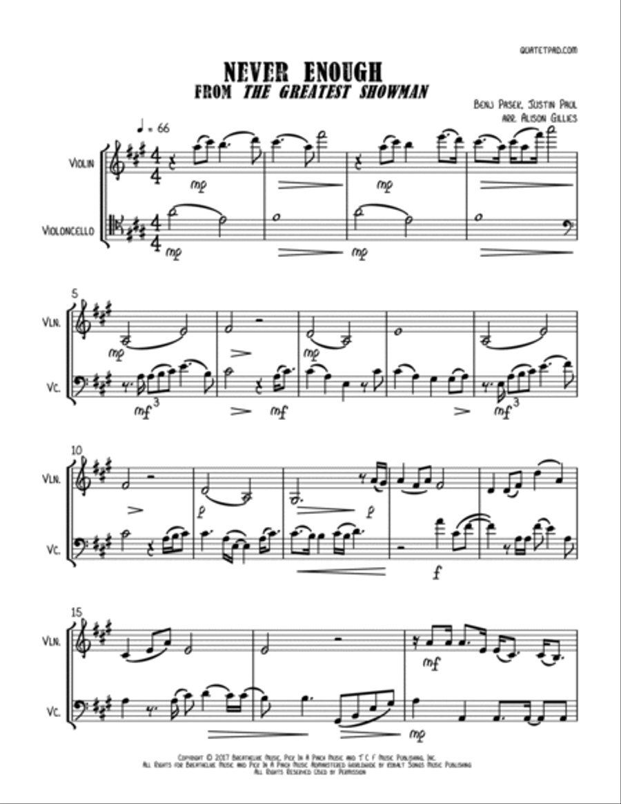 Never Enough String Duet scores gallery preview page 2