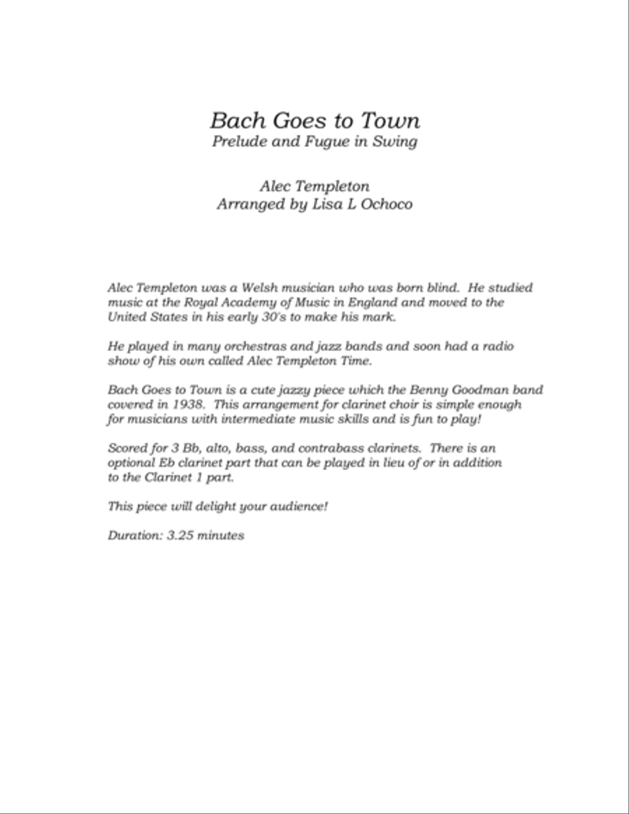 Bach Goes To Town Clarinet Choir scores gallery preview page 4