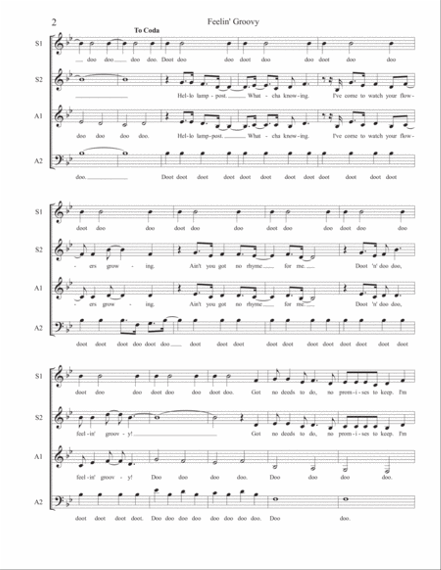The 59th Street Bridge Song (feelin' Groovy) SSAA scores gallery preview page 2